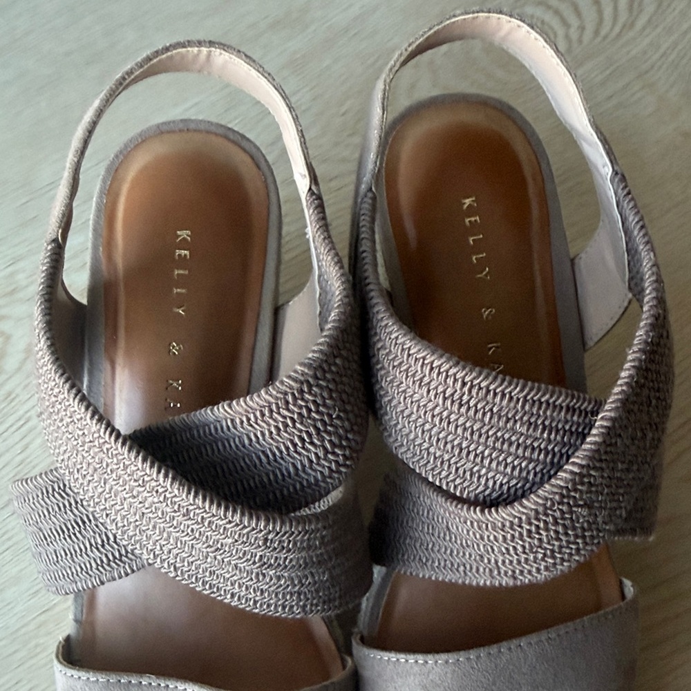 Women’s Kellie & Katie Taupe Espadrille Wedge Sandals - Picture 9 of 10